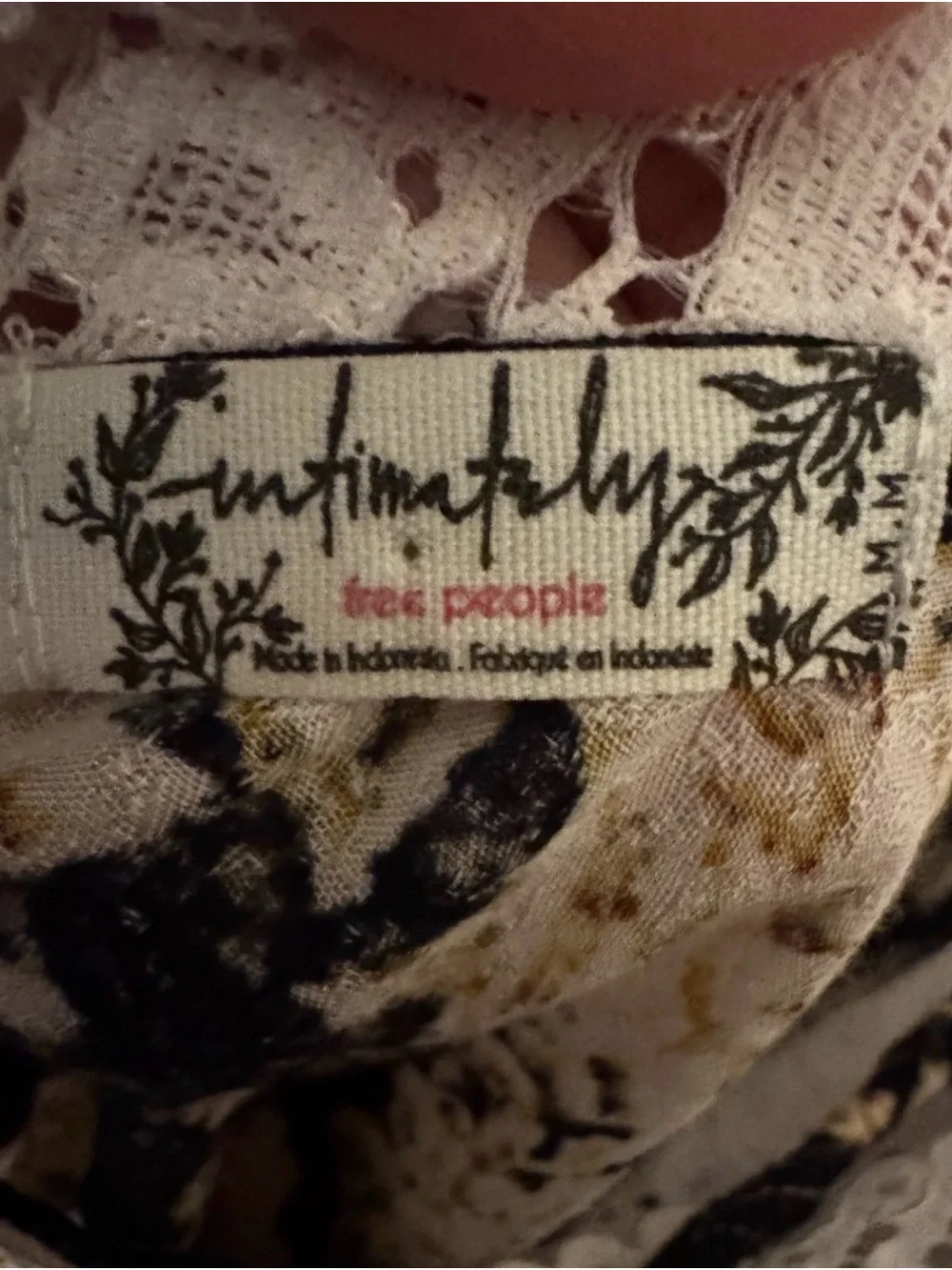 Intimately Free People Boho-Romantic Floral Lace Cami Size Medium